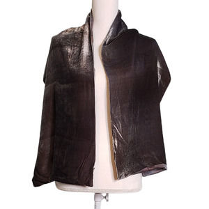Richard Fischer Collection Reversible Grey Silk & Rayon Scarf
